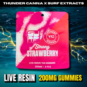 Thunder canna STRAWBERRY GUMMIES LIVE RESIN 4X50MG-200MG SURFXTC