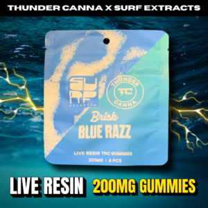 Thunder canna BLUE RAZZ GUMMIES LIVE RESIN 4X50MG-200MG SURFXTC