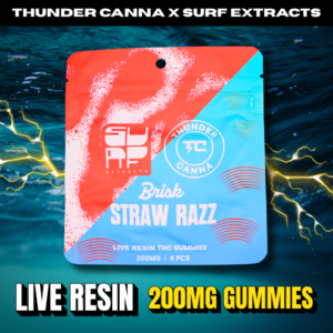Thunder canna STRAW-RAZZ GUMMIES LIVE RESIN 4X50MG-200MG SURFXTC