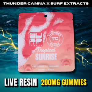 Thunder canna TROPICAL SUNRISE GUMMIES LIVE RESIN 4X50MG-200MG SURF X TC